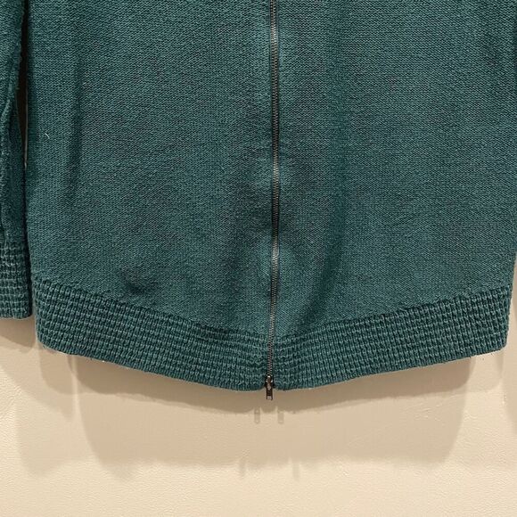 Madewell Crewneck Knit Back Zip Green Sweater - Size: Small - Picture 7 of 11